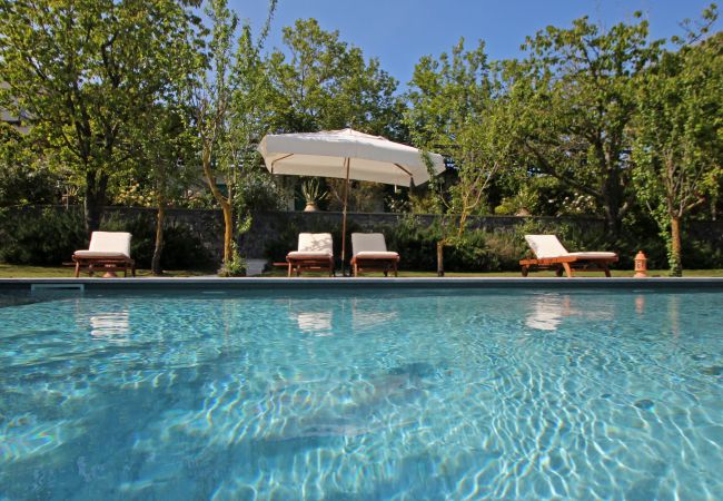 wide pool and solarium, villa la casa bianca, massa lubrense, italy