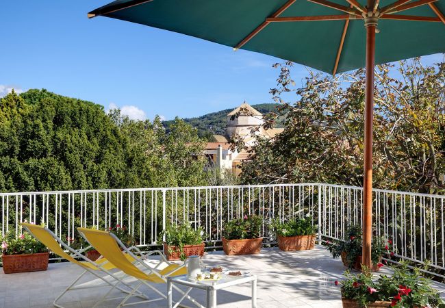panoramic terrace, vacation villa la casa bianca, massa lubrense, italy