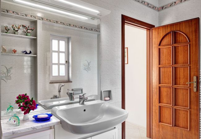 bathroom with shower, vacation villa mamma mia, nerano, massa lubrense, italy