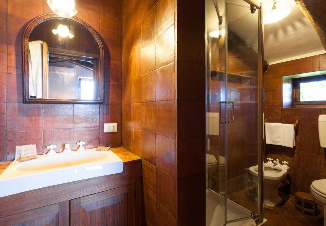bathroom with shower cabin, villa mellicata, massa lubrense, italy